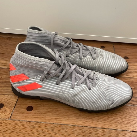 Adidas Nemeziz 19.3 TF Jr Turf Soccer Shoe Grey EF8303 Youth 5 - Picture 1 of 7
